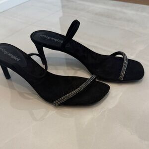 Jeffrey Campbell Black Heels with Silver Detailing